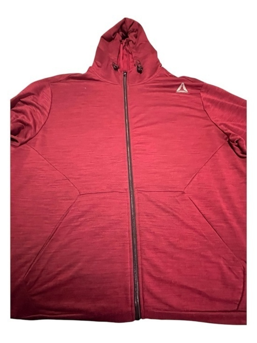 Reebok Men's Maroon Full-Zip Performance Hoodie Jacket